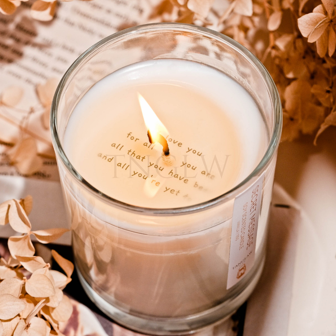 Personalized Secret Message Soy Candle – Scented and Customizable